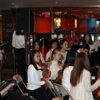 <p>Students from Eastchester High School performed in holiday concert at the Met Life Building in New York City. </p>