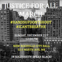 <p>&quot;Black Lives Matters&quot; will march on New Rochelle City Hall at noon on Sunday.</p>
