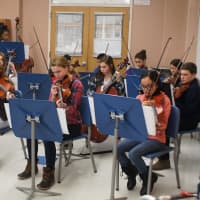 <p>Guests were treated to a performance of holiday songs by Mrs. Sautner&#x27;s Chamber Orchestra group.</p>