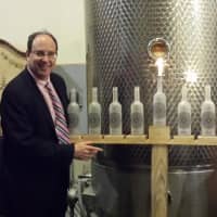 <p>Rabbi Mendy Hurwitz, former Yonkers City Council President Chuck Lesnick, and Nahmias Et Fils Distillery owner, David Nahmias.</p>