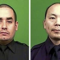 <p>Brooklyn NYPD Officers Wenjian Liu and Rafael Ramos were executed in their squad car on Saturday. </p>