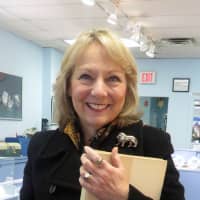 <p>And the happy owner of the Herricks High ring, Diane Geberth Hall.</p>