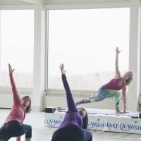 <p>Neva Goldstein and Lela Damico were expert yoga masters who led the program.</p>