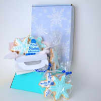 <p>These are some of the winter cookies that Karma Cookies makes.</p>
