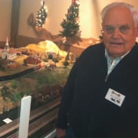 <p>Matthew Hamar, of Wilton, is one of the volunteer &quot;trainmen&quot; who set up and organized the Great Trains Exhibit at the Wilton Historical Society. The event runs until Jan. 19.</p>