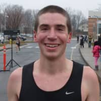 <p>Kevin Hoyt, 24, of Newtown,  finished first with a time of 32:51 in the 10k Boston Buildup race Sunday.</p>