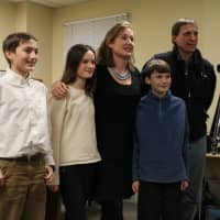 <p>Sheila Mamion is joined by her family after being sworn in as Fairfield&#x27;s newest selectman.</p>