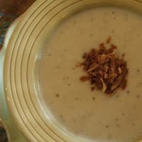 <p>Black Salsify Truffle Soup from Cafe of Love.</p>