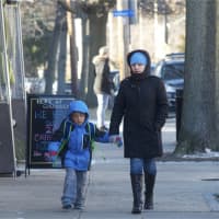 <p>Bundled up in Mamaroneck.</p>