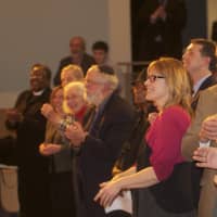 <p>Officials and clergy filled the front row for the MLK event in Peekskill.</p>