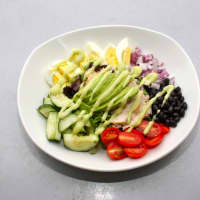 <p>Salad with a spicy avocado dressing made with Mike&#x27;s Hot Honey sauce.</p>