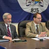 <p>Mount Kisco Trustee Anthony Markus, right, was named deputy mayor at the village board&#x27;s Jan. 20 meeting.</p>