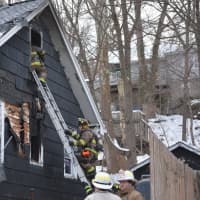 <p>Firefighters respond to a severe residential blaze in Mahopac Falls.</p>