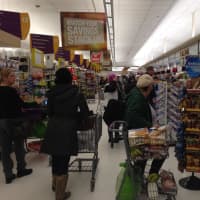<p>Lines were stretched into the aisle at Stop and Shop in New Rochelle.</p>