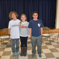 <p>The finalists of Darien&#x27;s Holmes Elementary School&#x27;s Geography Bee, from left to right: Wyatt Marcous (third place), Anna Burgess (winner) and Daniel MacLehose (second place).</p>