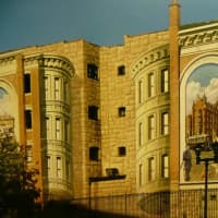 <p>The North Wall, part of a three-part mural painted by Richard Haas in downtown Yonkers, is at 35-37 Main St. .</p>