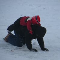 <p>So, the 3-year-old boy hopped on his father&#x27;s back to catch a lift uphill.</p>