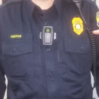 <p>Officer Fenton wearing the newest body camera Fairfield Police are testing.</p>