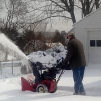 <p>Great ready to break out the snowblower as a blizzard heads for Fairfield County late Monday.</p>