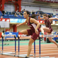 <p>Harrison High&#x27;s hurdlers at the recent Indoor Track and Field league championships.</p>