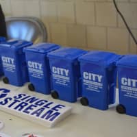 <p>Mini bins displayed by City Carting &amp; Recycling.</p>