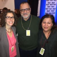 <p>The Flores&#x27; (board member ossining matters and Dana Levenberg (Ossining School board)</p>