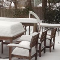 <p>Carol Arruci&#x27;s backyard in Ossining following Monday&#x27;s snowstorm.</p>