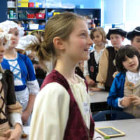 <p>Croton-Harmon fourth graders discovered girls were given less challenging words to spell during a gender-separated spelling bee in Dame School during Colonial Day.</p>