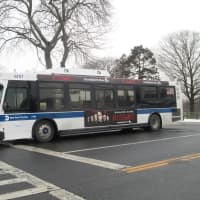 <p>One of the MTA shuttle buses transporting people from Pleasantville to North White Plains.</p>