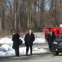 <p>Mourners gather at Eric Vandercar&#x27;s funeral in Mount Kisco</p>