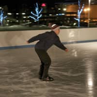 <p>Picking up speed on the Rink at Harbor Point in Stamford. </p>