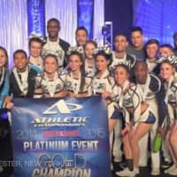 <p>Xtreme Cheer Inferns celebrate its three-peat at Athletic Championships.</p>