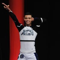 <p>Xtreme Cheer&#x27;s Isaiah Graham competes for his team.</p>
