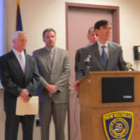 <p>New Rochelle Mayor Noam Bramson discussing the importance of the police surveillance system.</p>