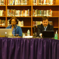 <p>The New Rochelle Board of Education deliberates during the latest board meeting on Thursday. </p>