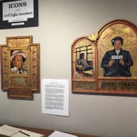 <p>The &quot;Icons of the Civil Rights Movement&quot; exhibit at the Round Hill Community Church in Greenwich.</p>