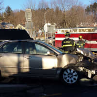 <p>Both northbound lanes of the Taconic extension were closed  following this accident that involved a passenger car and Jeep that tipped over near the guardrail Tuesday afternoon.</p>