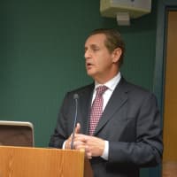 <p>Mark Weingarten, an attorney for the Brynwood development team, at a North Castle Town Board meeting in February.</p>
