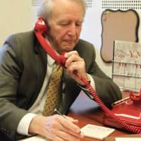 <p>Paul Schwarz, son of Volunteer New York! co-founder, Jane Schwarz, re-creates the first volunteer-to-nonprofit connection made 65 years ago at a borrowed desk at the YMCA of White Plains. </p>