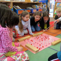 <p>Students at Carrie E. Tompkins Elementary School in Croton-on-Hudson searched for 100 Hershey Kisses on the 100th day of school.</p>