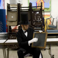 <p>Second-graders were amazed at Griest&#x27;s likeness to Abraham Lincoln.</p>