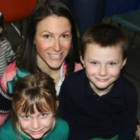 <p>Board Member Pam Byrne with children Henry (7) and Ellie (5) at Opus for Person-to-Persons 2nd annual Snowflakes, Songs &amp; Slices concert.</p>