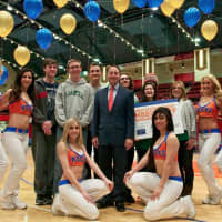 <p>Competitors from Pleasantville High School gather with Westchester County Executive Rob Astorino.</p>