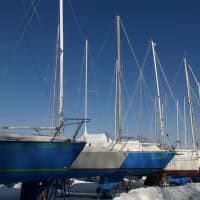 <p>Boats are stored for winter</p>