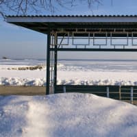 <p>The view is incredible of a frozen Long Island Sound, but there&#x27;s no one at Norwalk&#x27;s Calf Pasture Beach to enjoy it. </p>