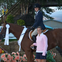 <p>Karen Panzirer with her daughter, Morgan, an avid equestrian.</p>