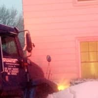 <p>The truck and house sustained damage in the crash. </p>