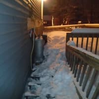 <p>The deck on the Westport home collapsed under the weight of the snow. </p>