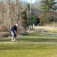 <p>A golfer gets ready to take his swing at Westport&#x27;s Longshore Golf Course.</p>