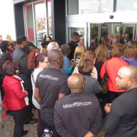 <p>Hundreds of people filed into the new Saks Fifth Avenue OFF 5TH store in Greenburgh on Wednesday afternoon.</p>